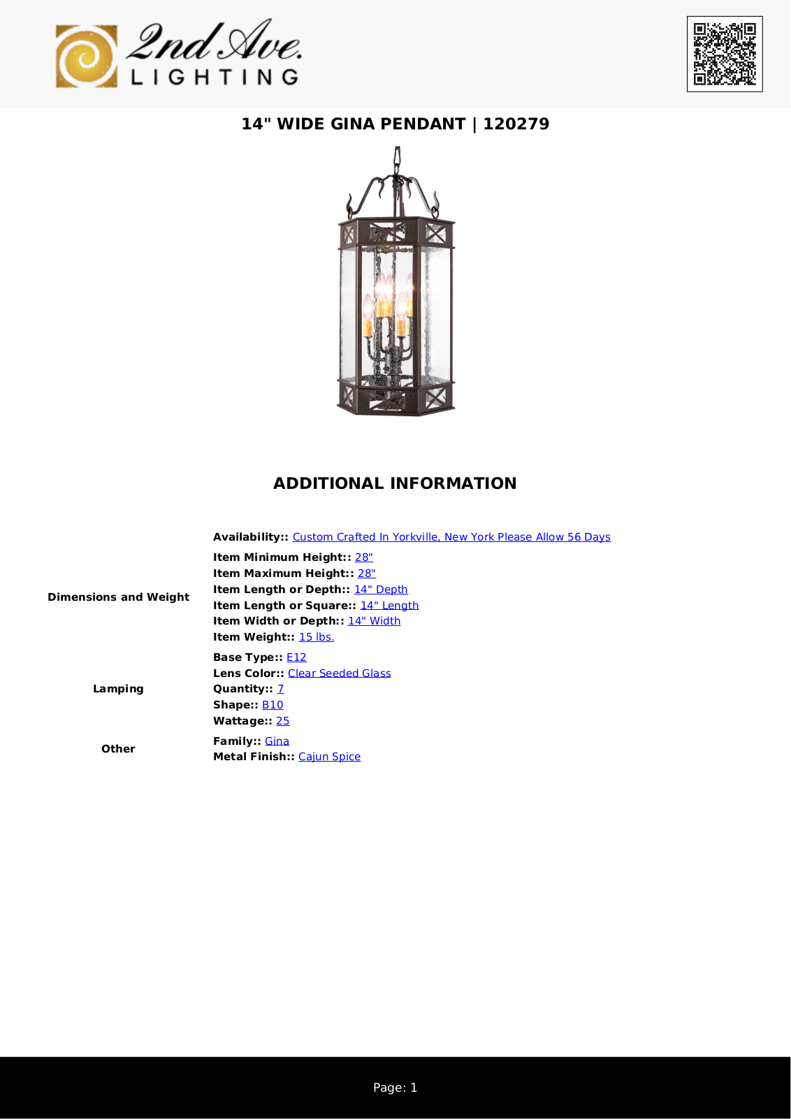 2nd Ave Design W008326267 Specifications - ManualMachine.com