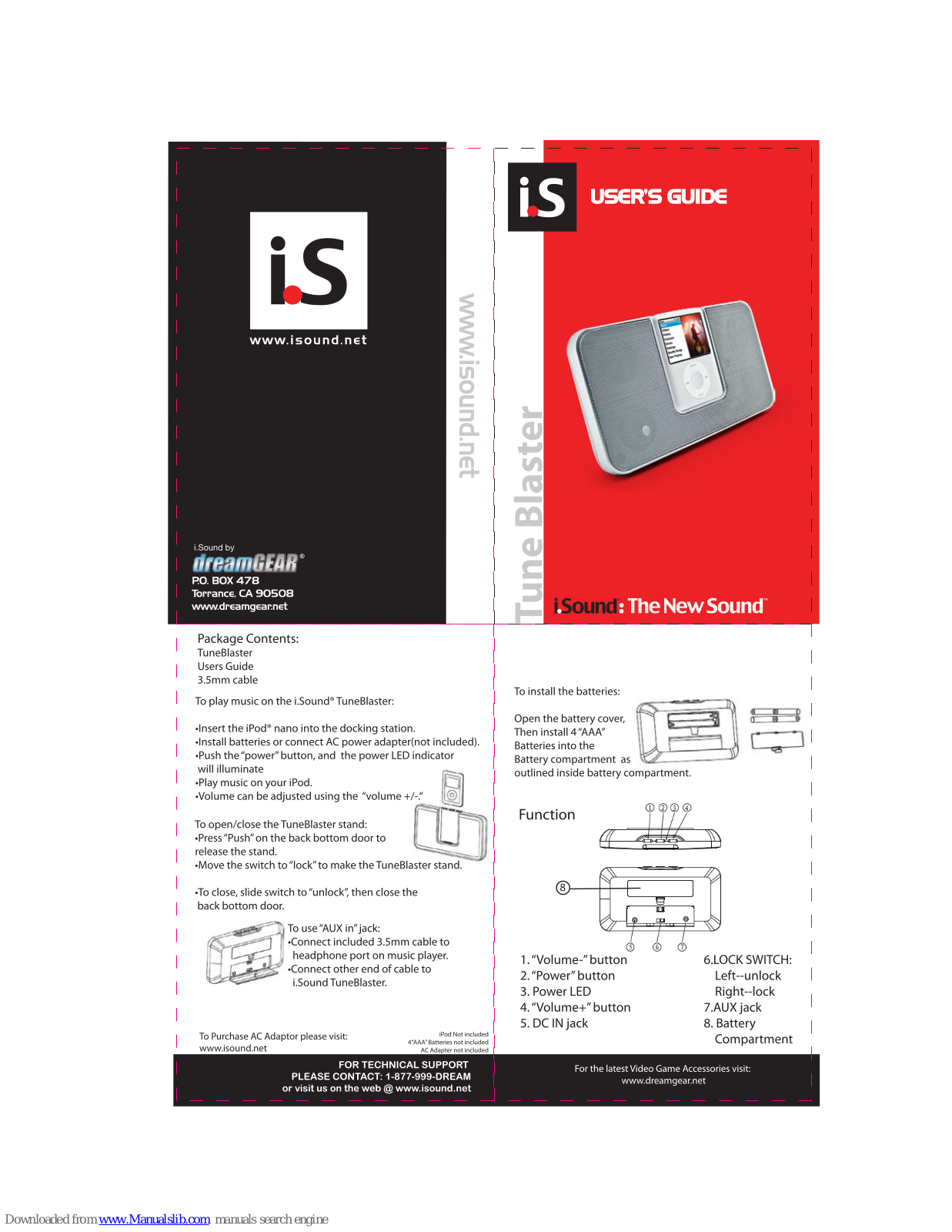 DreamGEAR iSound Tune Blaster User Manual