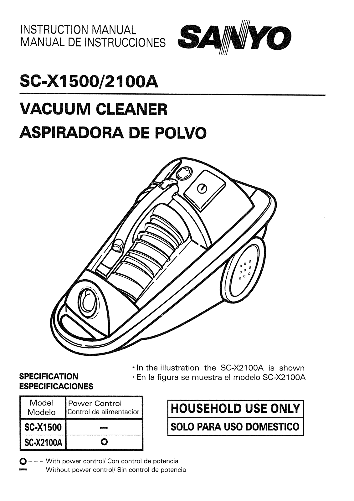 Sanyo SC-X1500, SC-X2100A Instruction Manual