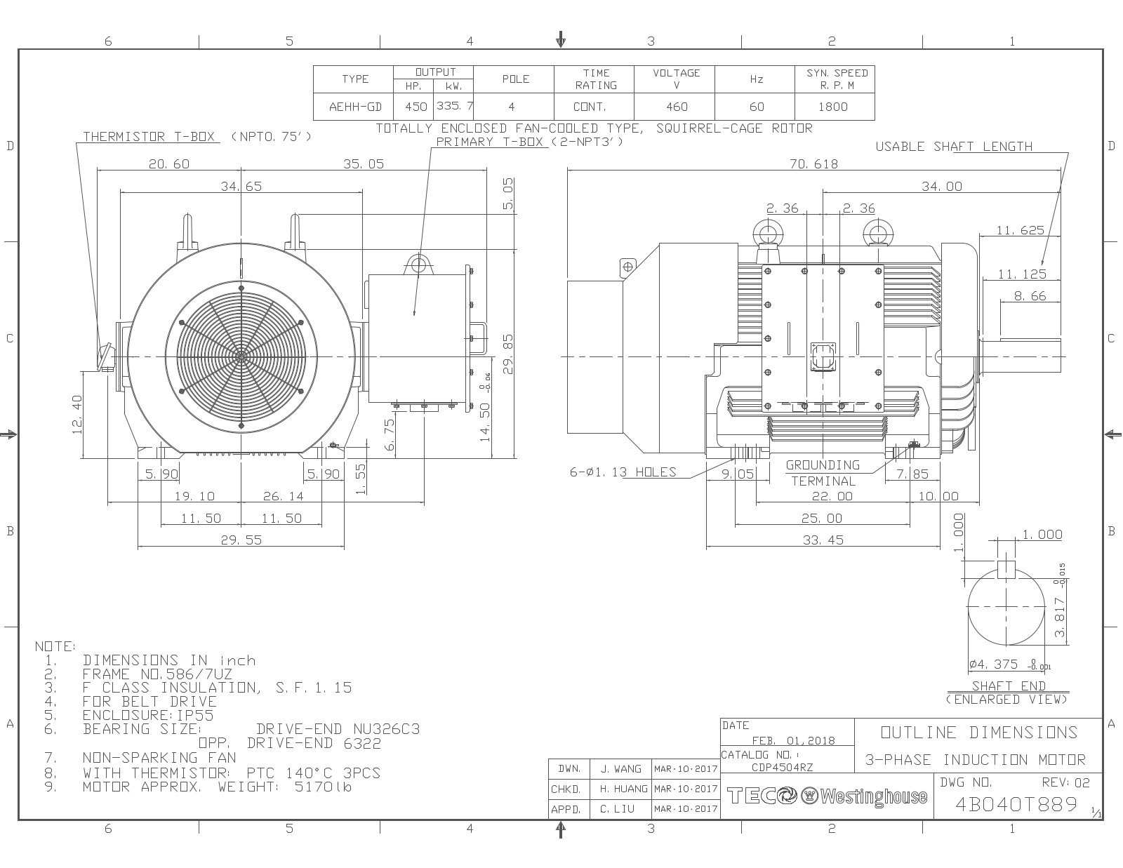 Teco CDP4504RZ Reference Drawing