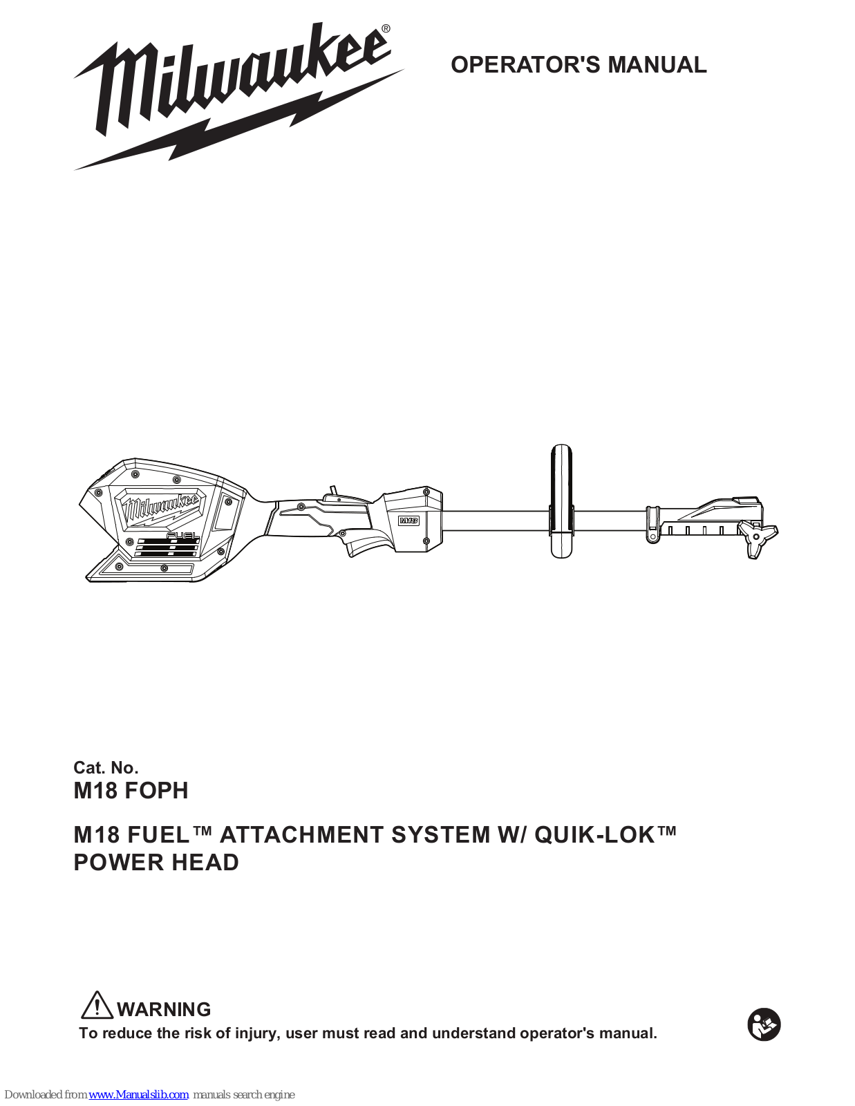 Milwaukee M18 FOPH Operator's Manual