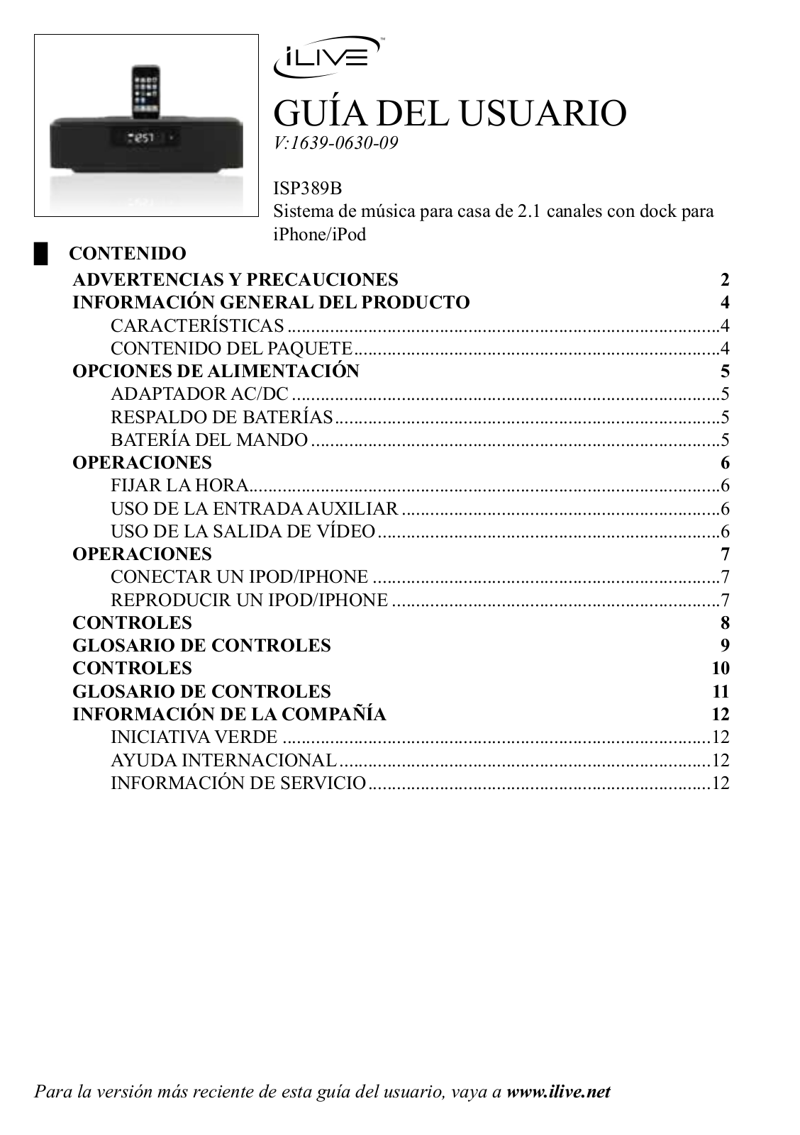 iLive ISP389B Instruction Manual