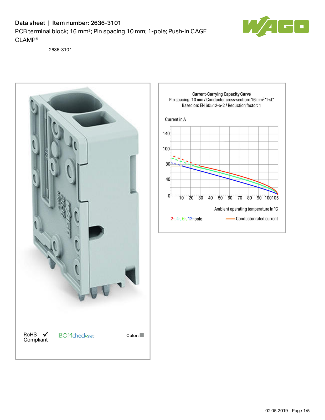 Wago 2636-3101 Data Sheet