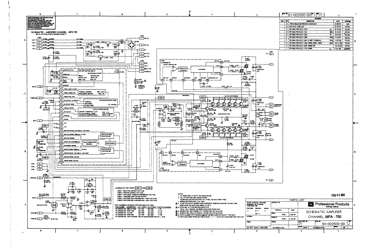 JBL MPA-750 Schematic