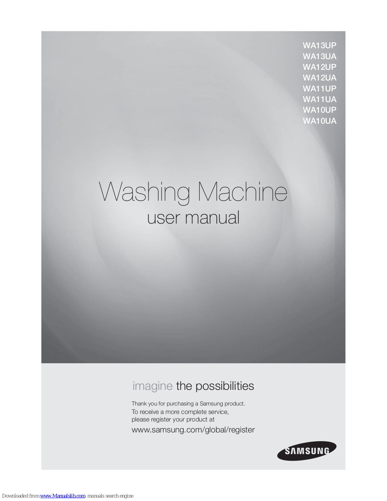 Samsung WA12UP, WA13UA, WA12UA, WA11UP, WA11UA User Manual