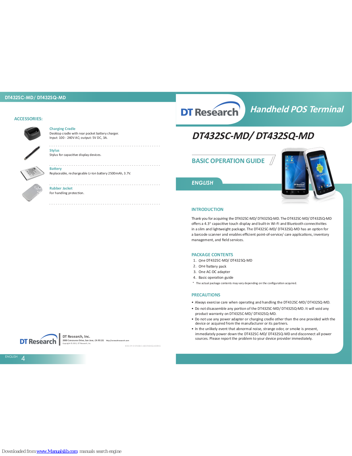 DT Research DT432SC-MD, DT432SQ-MD Basic Operation Manual