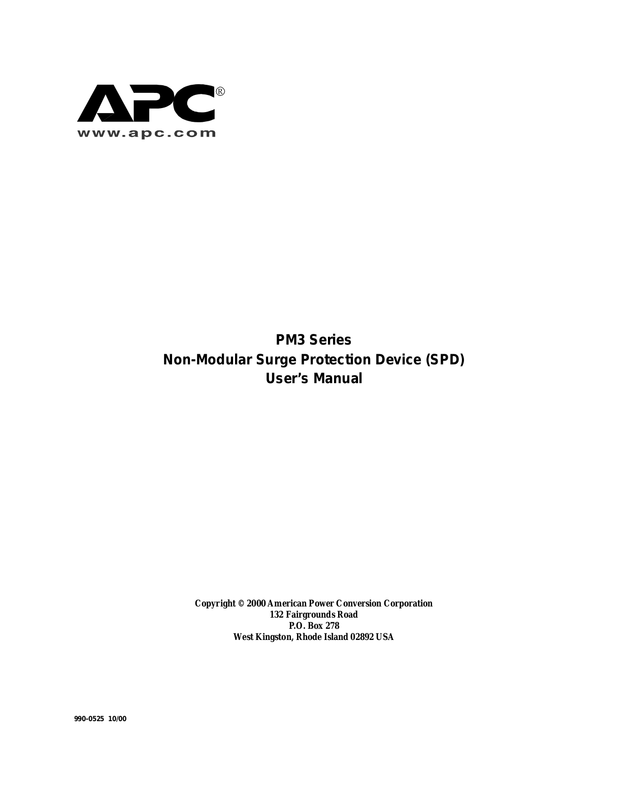 APC PM3 User Manual