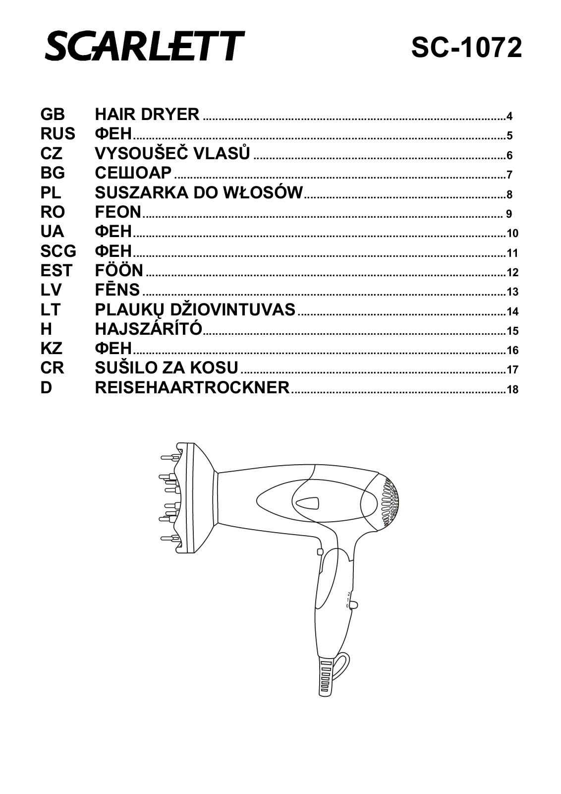 Scarlett SC-1072 User manual