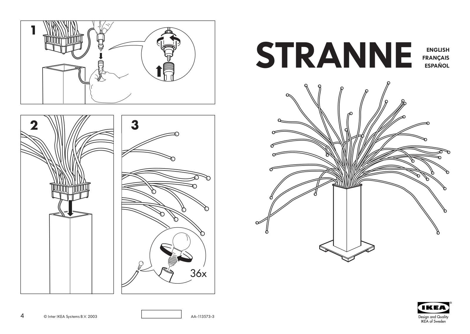 IKEA STRANNE TABLE LAMP User Manual