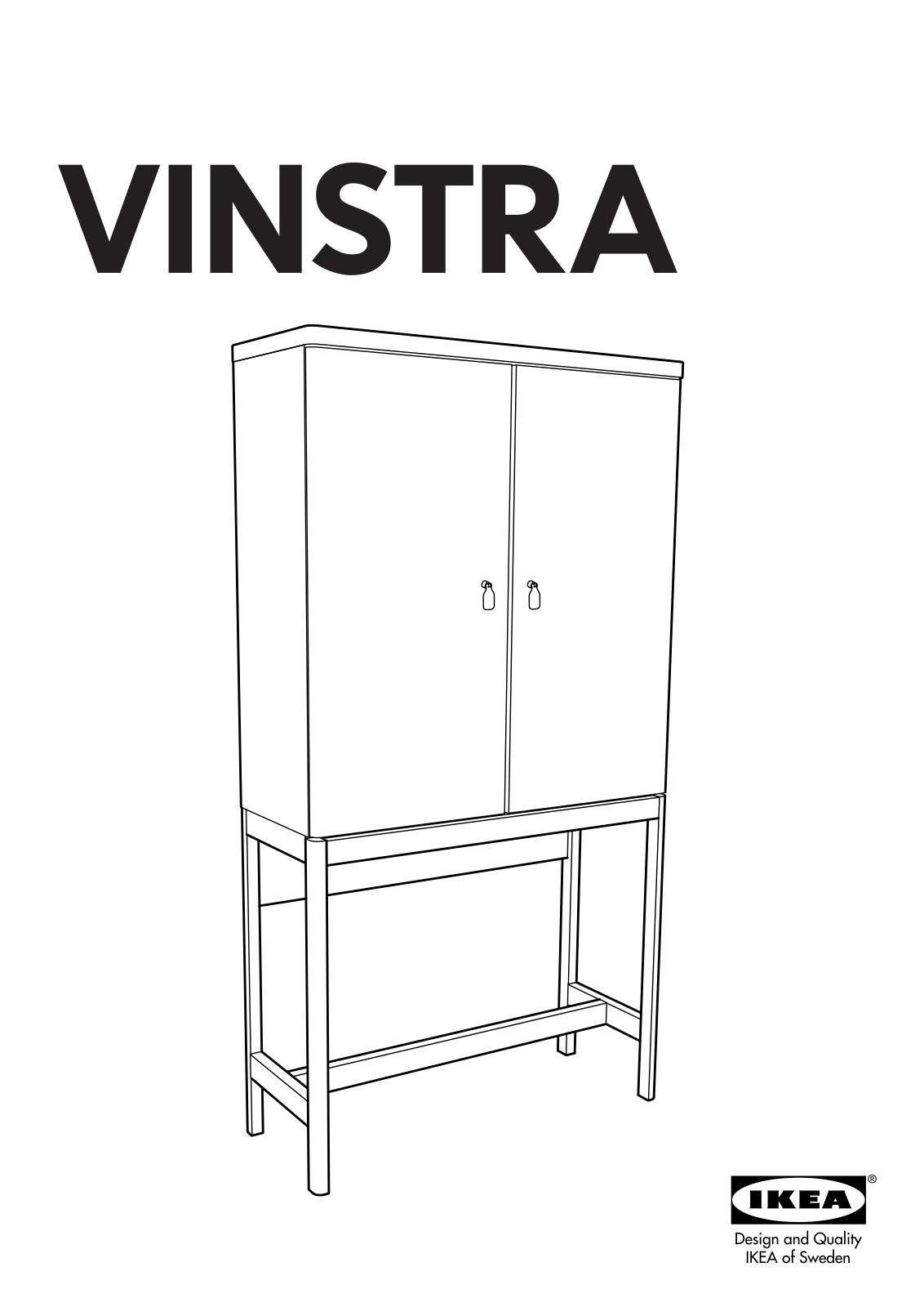 IKEA VINSTRA CABINET W 2DOORS 38X73 Assembly Instruction