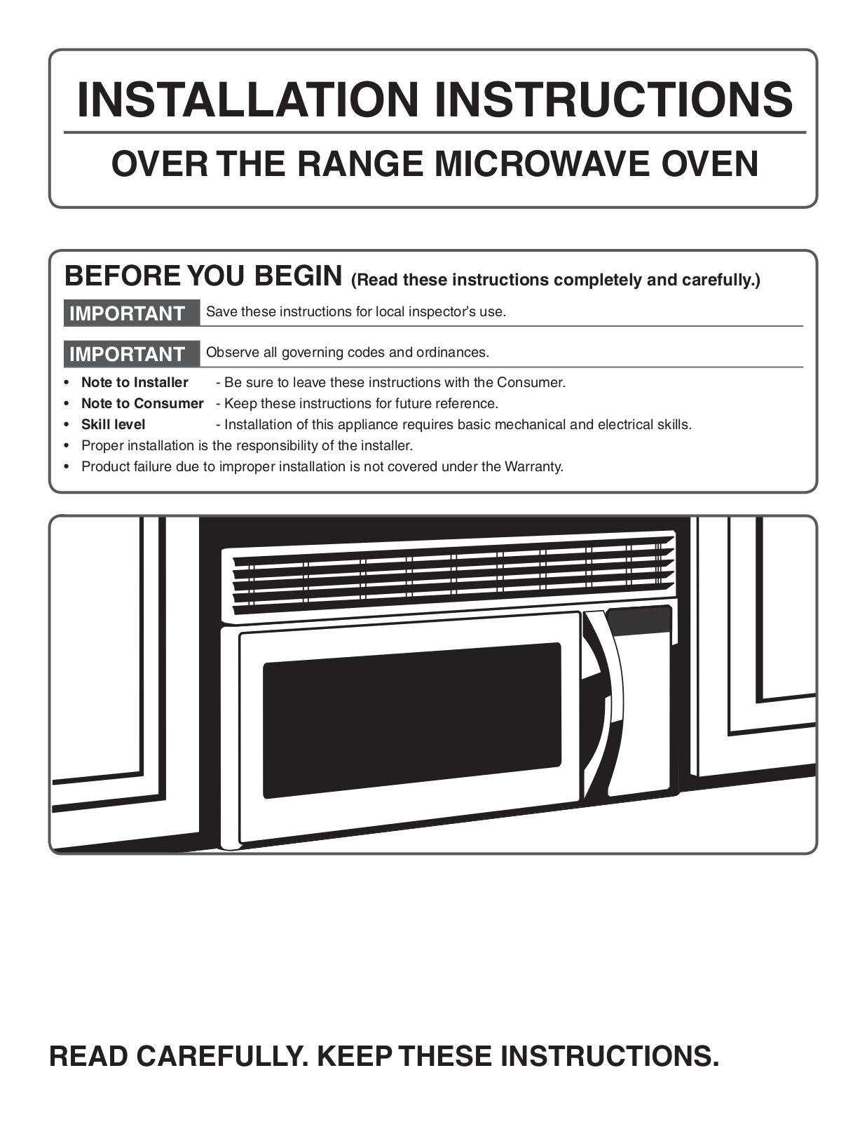 Frigidaire FMV158FMB Installation Guide