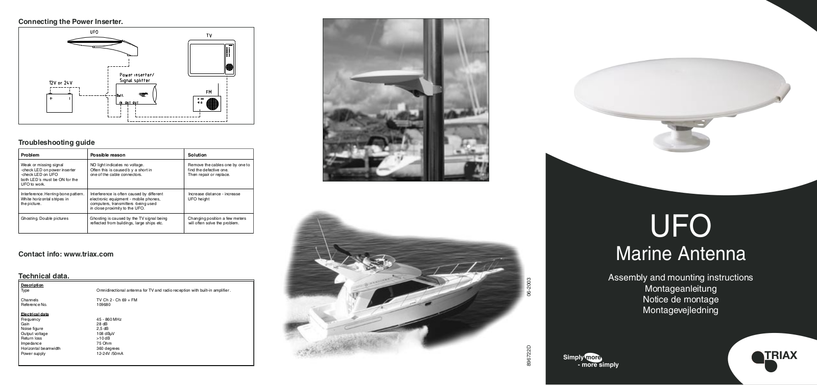 Triax UFO Marine Antenna User Manual