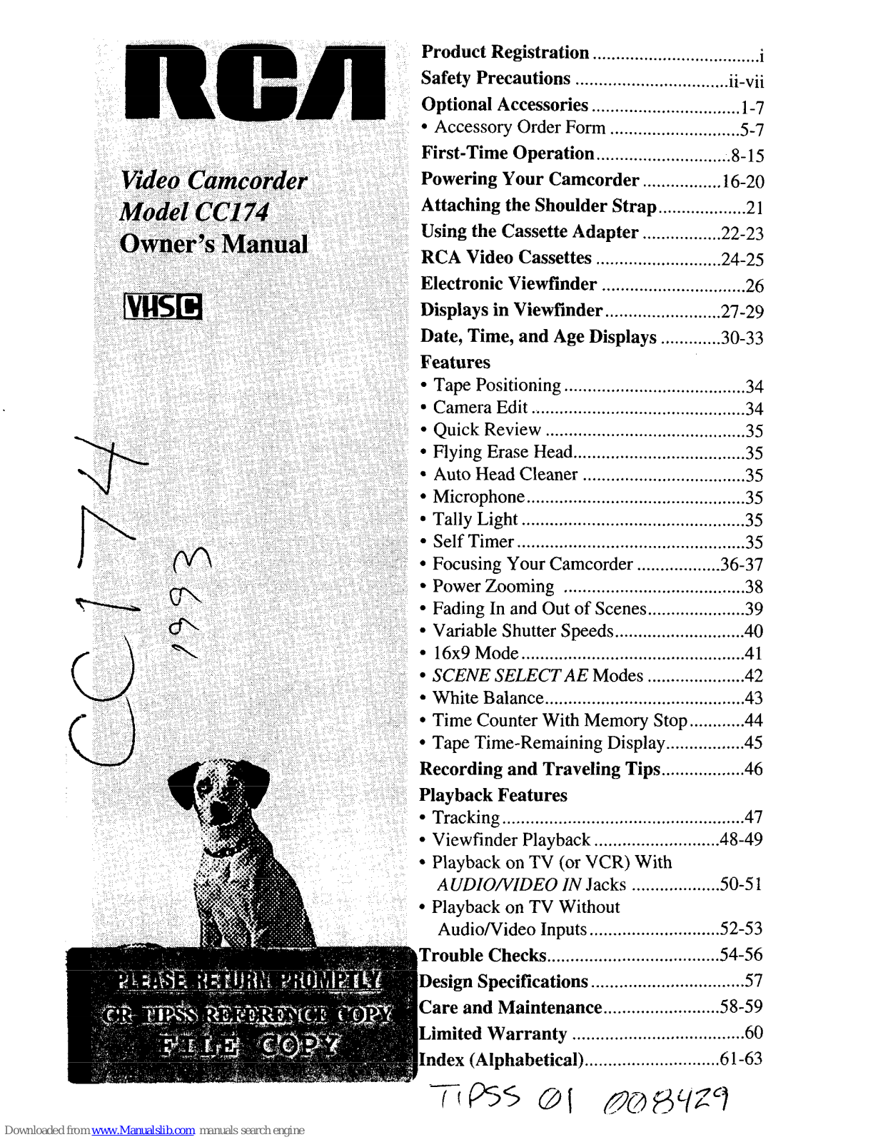 RCA CC174 Owner's Manual - ManualMachine.com