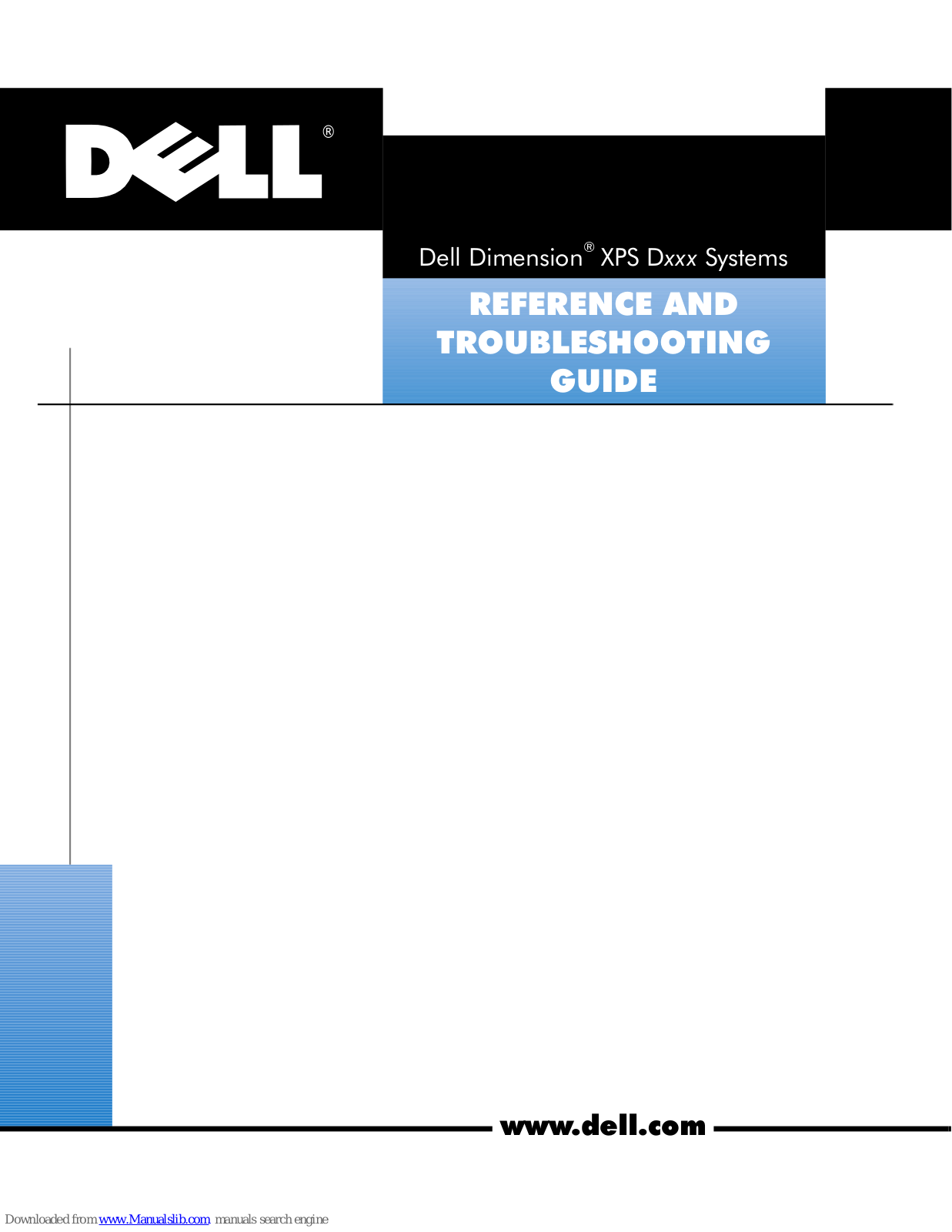 Dell Dimension XPS D Series Reference And Troubleshooting Manual