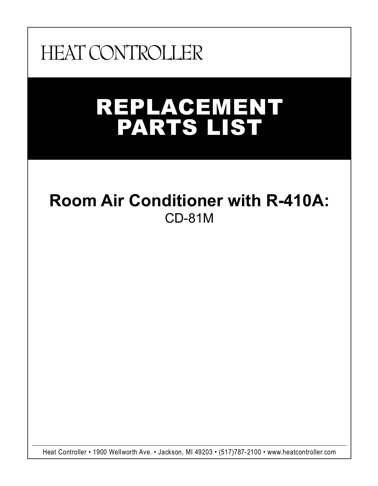 Comfort-aire Cd-81m Owner's Manual