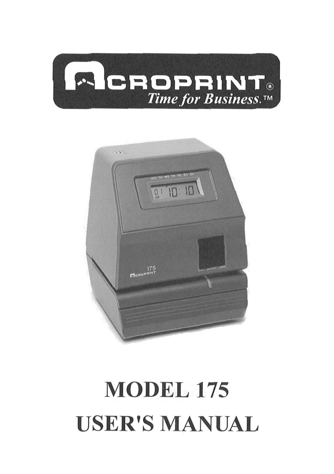 Acroprint 175 User Manual