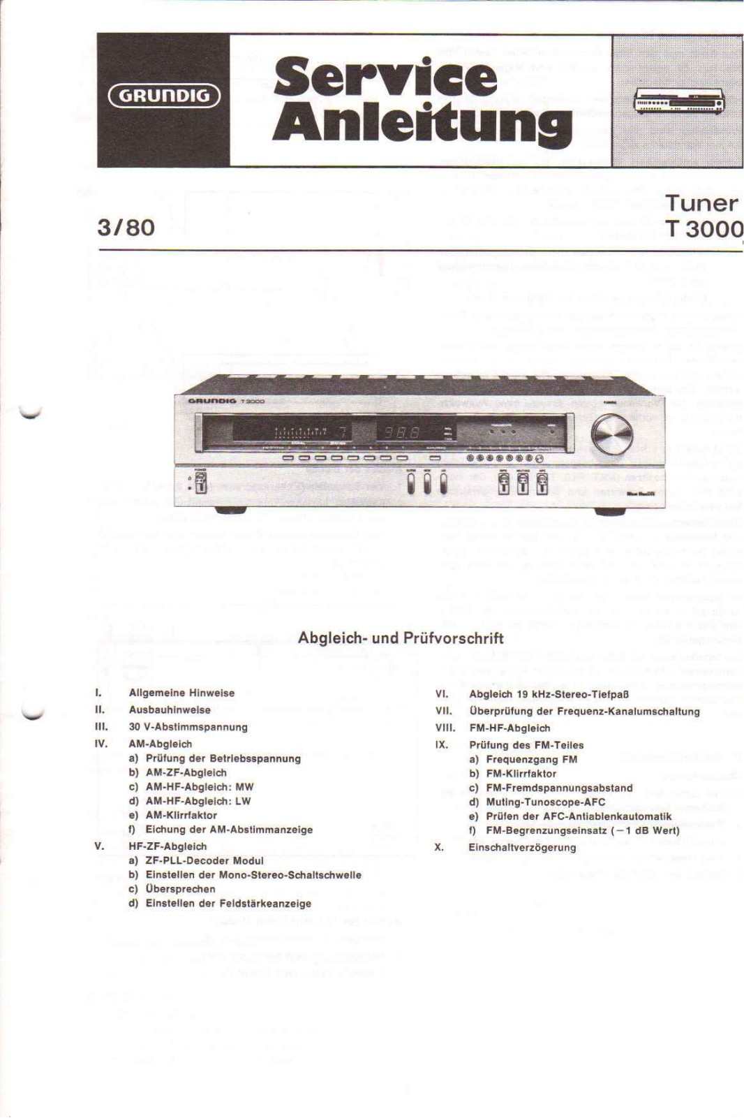 Grundig T-3000 Service Manual
