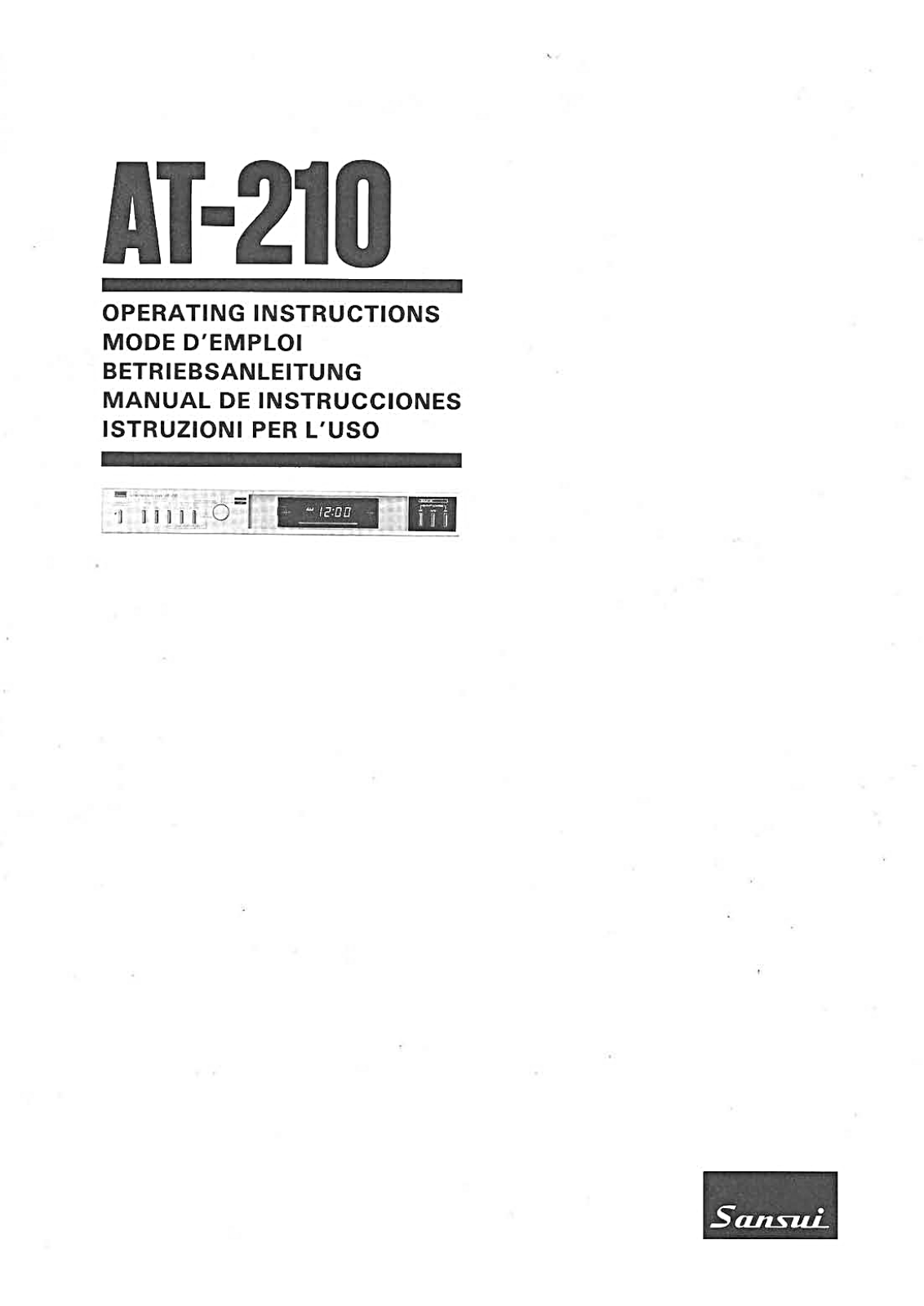 Sansui AT-210 Owners Manual