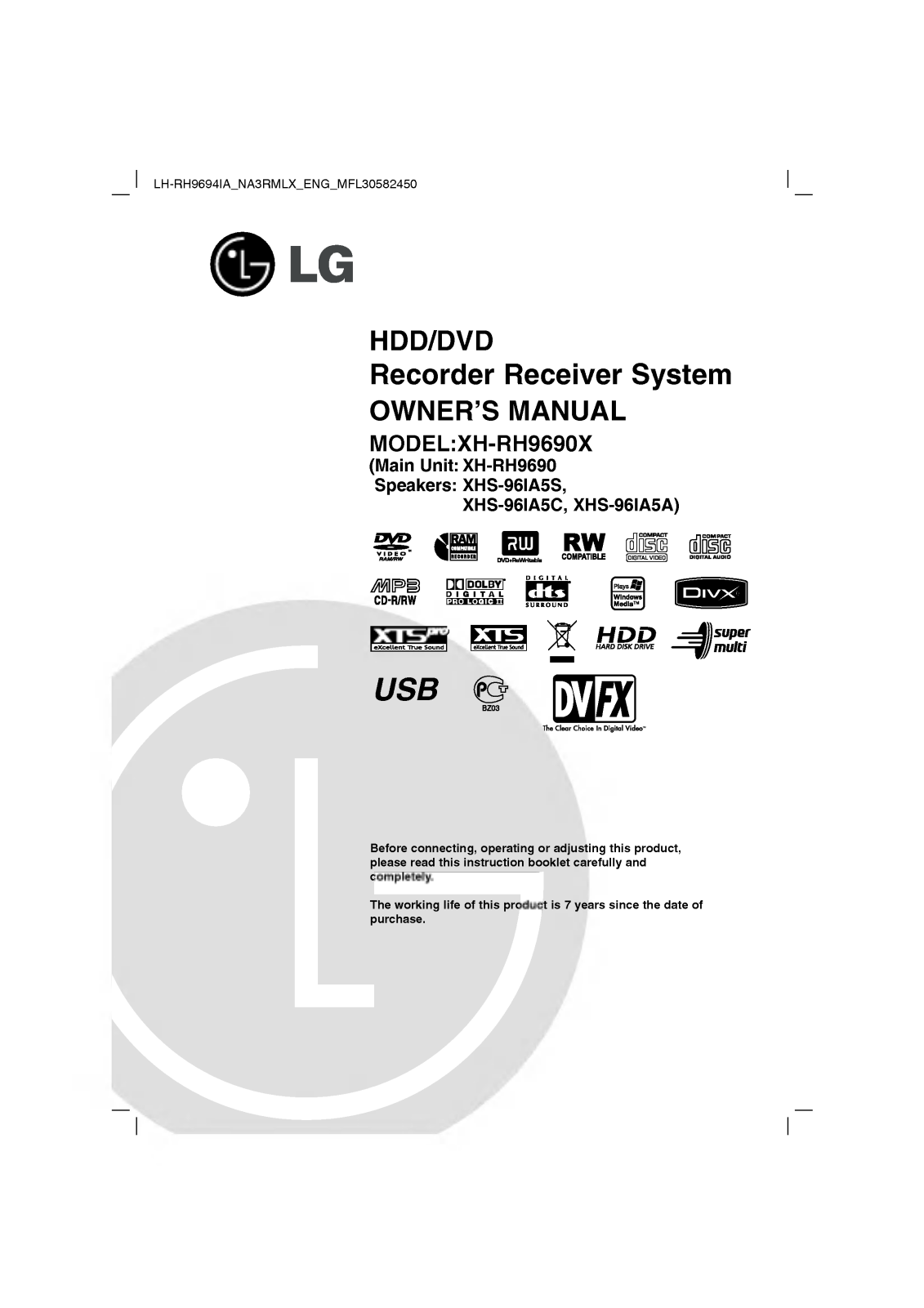 LG LH-RH9694IA User guide