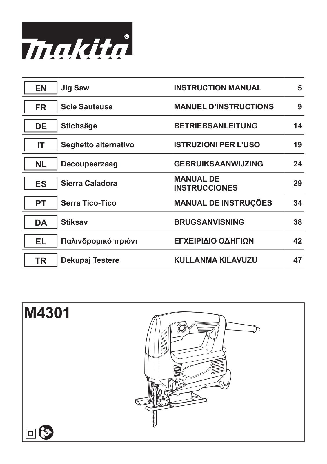 Makita M4301 Instruction Manual