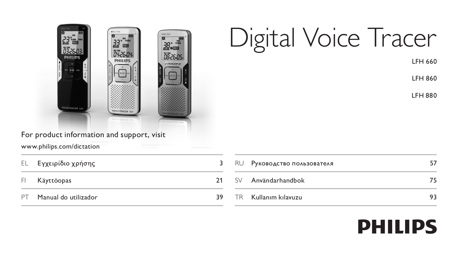 Philips LFH 660, LFH 860, LFH 880 User manual