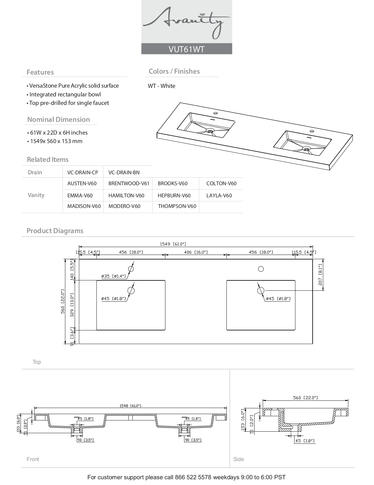 Avanity AVN1541 Specifications - ManualMachine.com