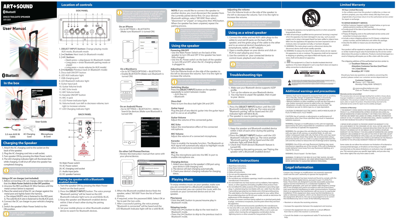 Art Sound AR1009 User Manual