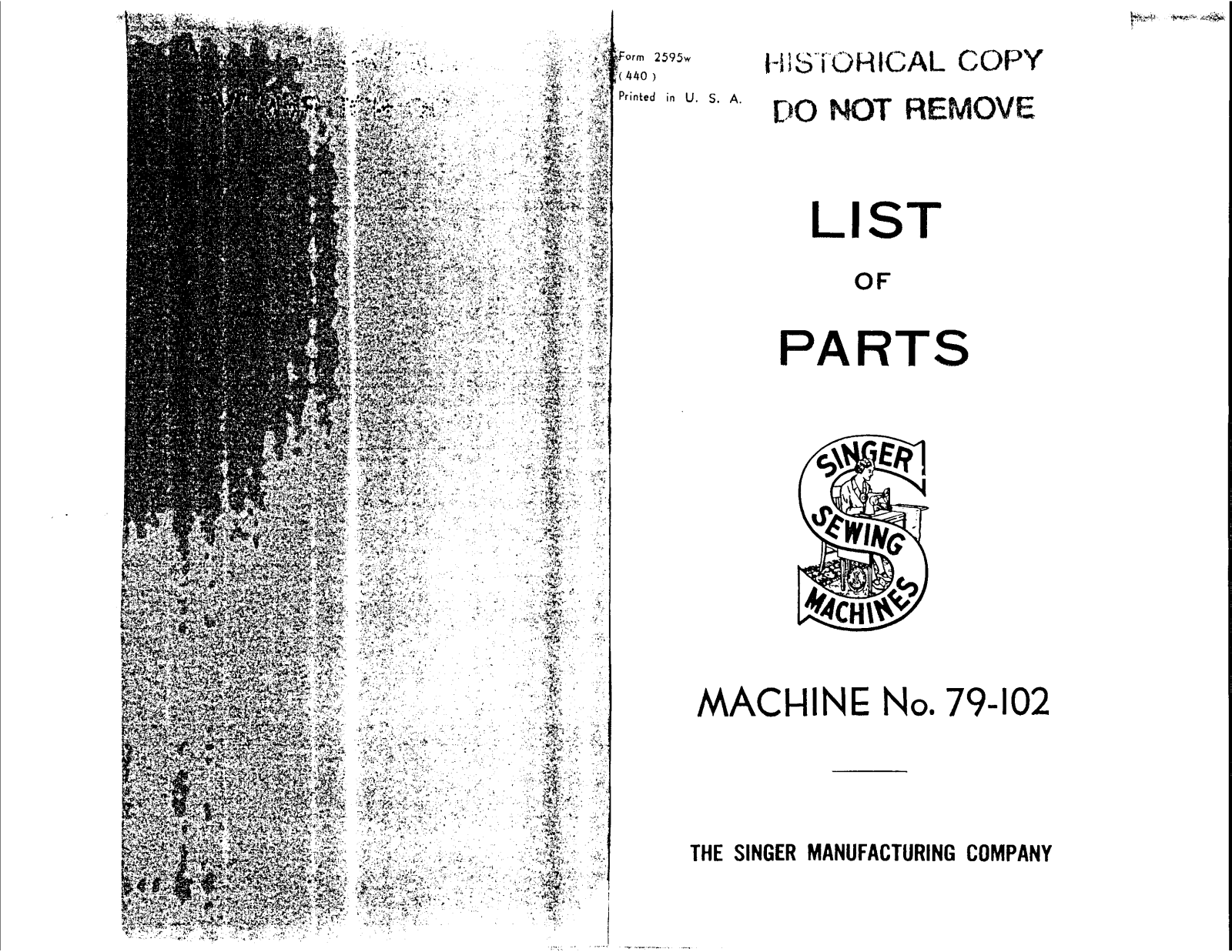 Singer 79-102 User Manual