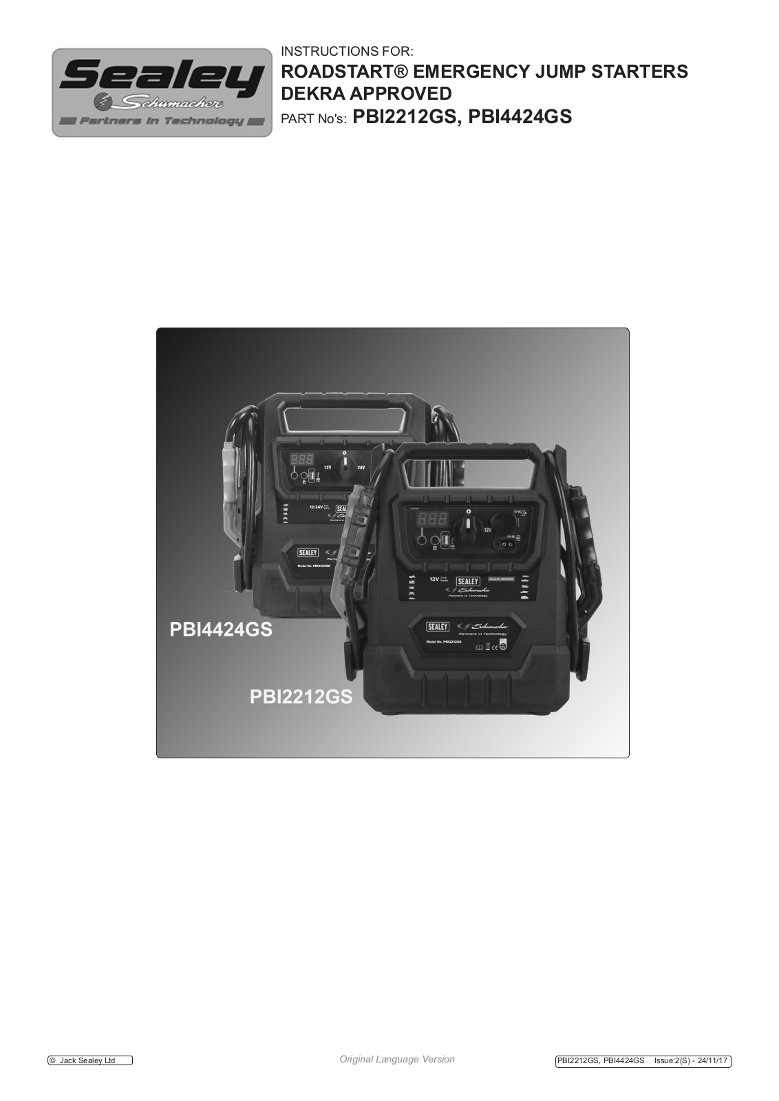 Sealey PBI2212GS, PBI4424GS User guide - ManualMachine.com