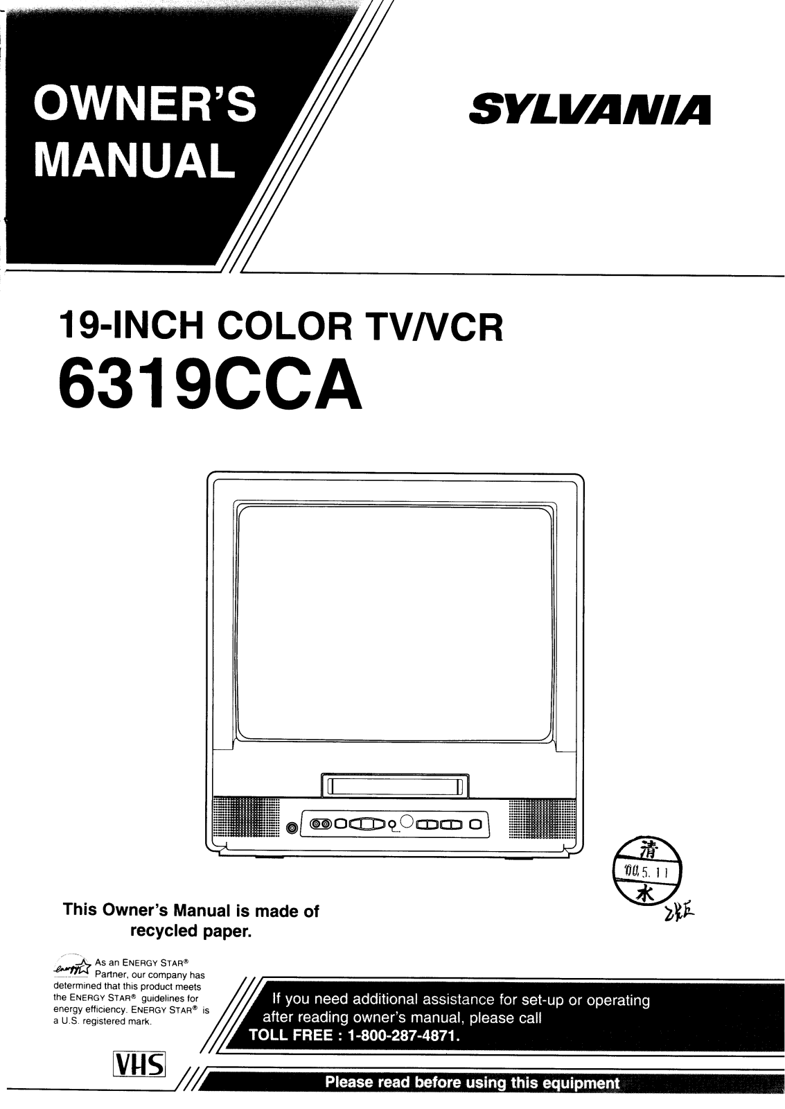 Sylvania 6319CCA User Manual