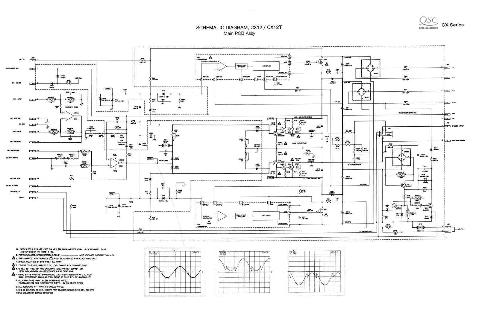 QSC CX-12, CX-12-T Schematic