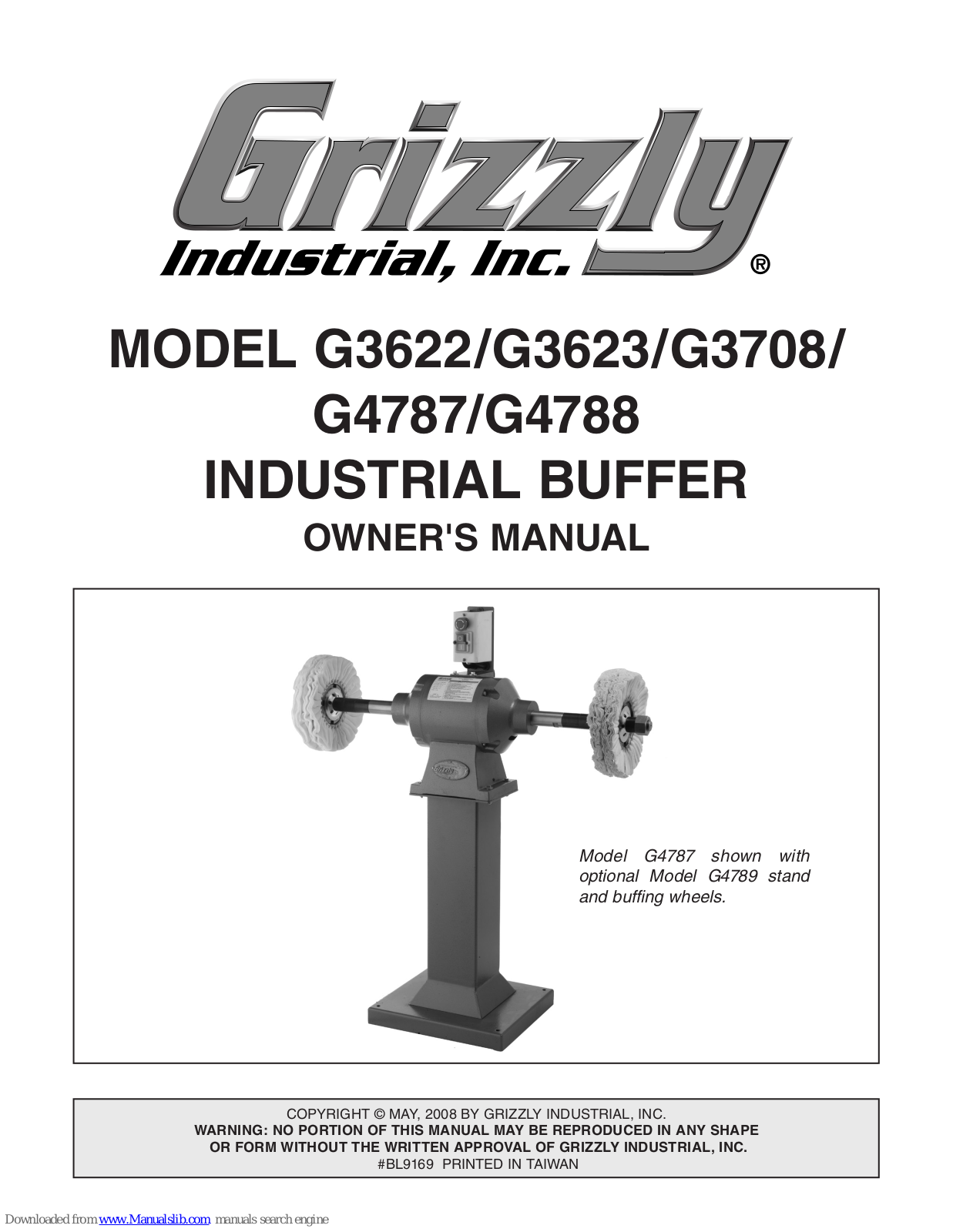 Grizzly G3622, G3623, G4787, G3708, G4788 Owner's Manual