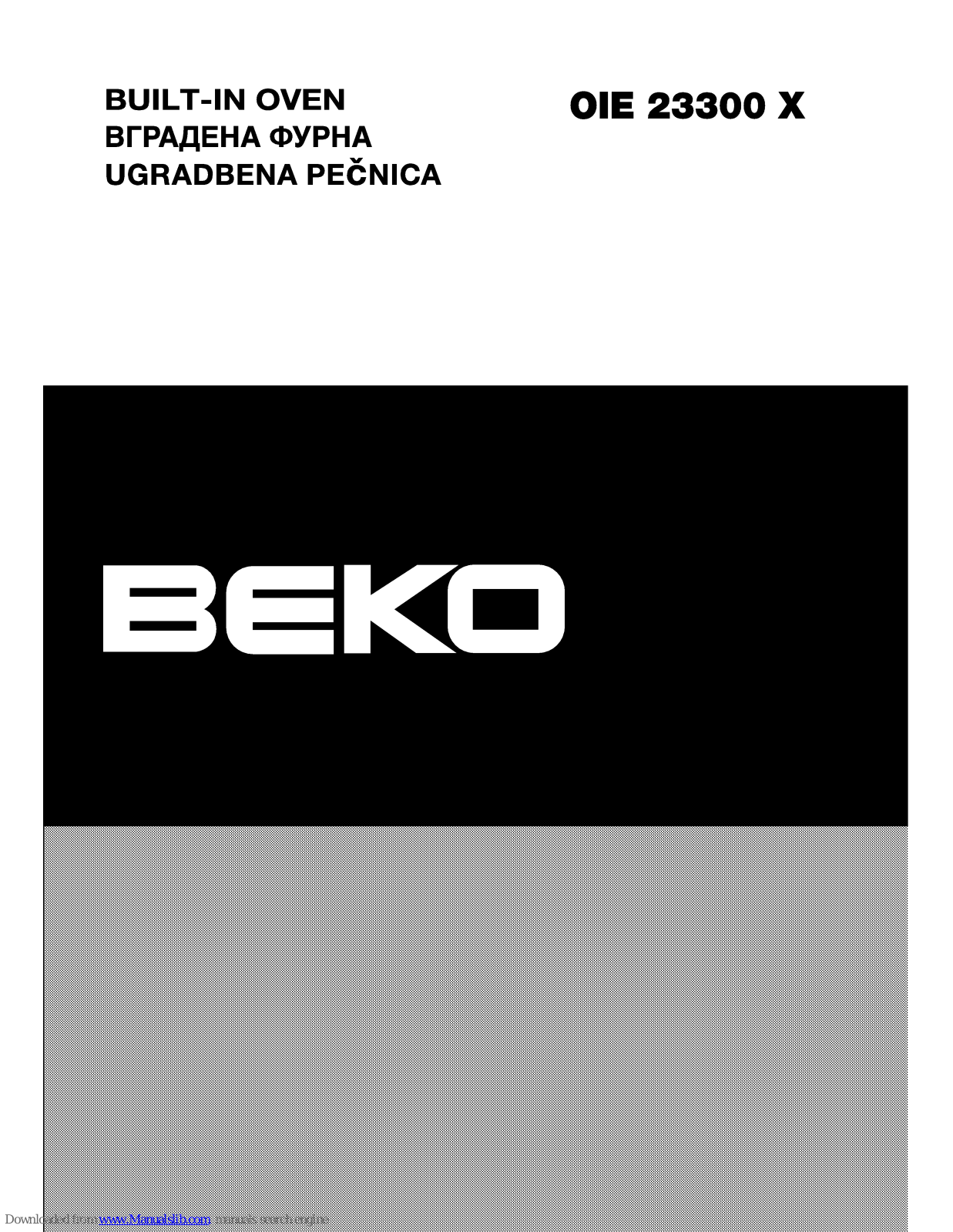 BEKO OIE23301X User Manual