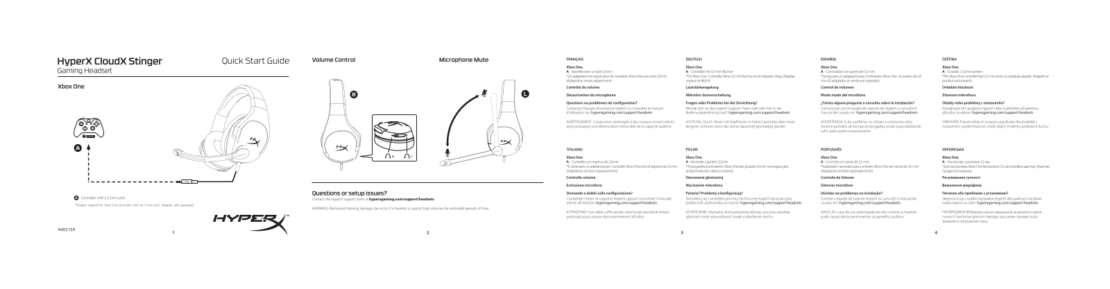 HyperX CloudX Stinger Quick Start Guide