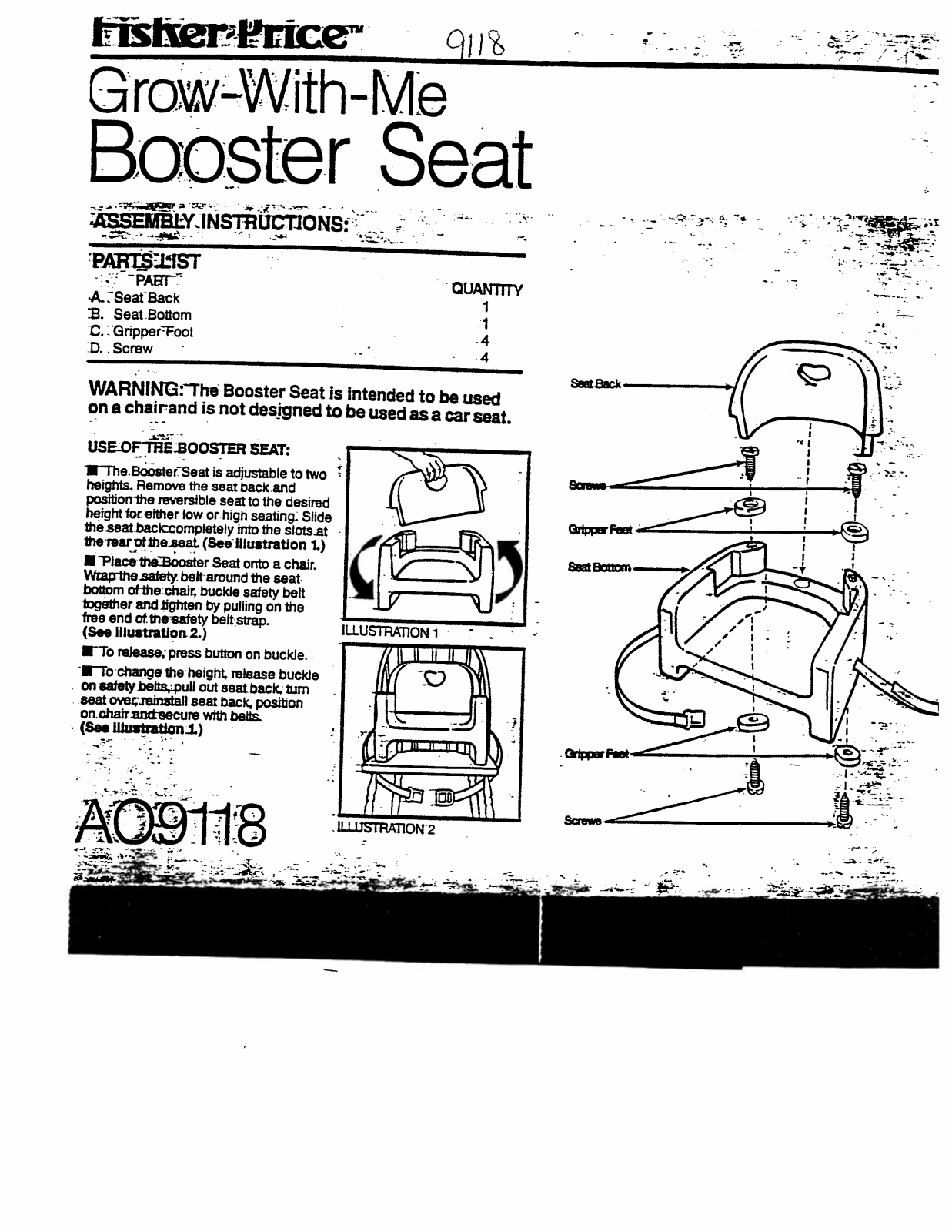 Fisher-Price 79118 Instruction Sheet