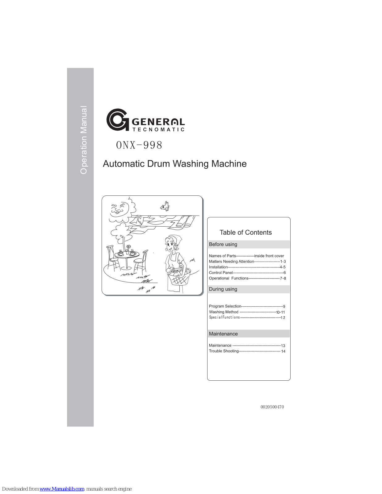 General Technomatic ONX-998 User Manual