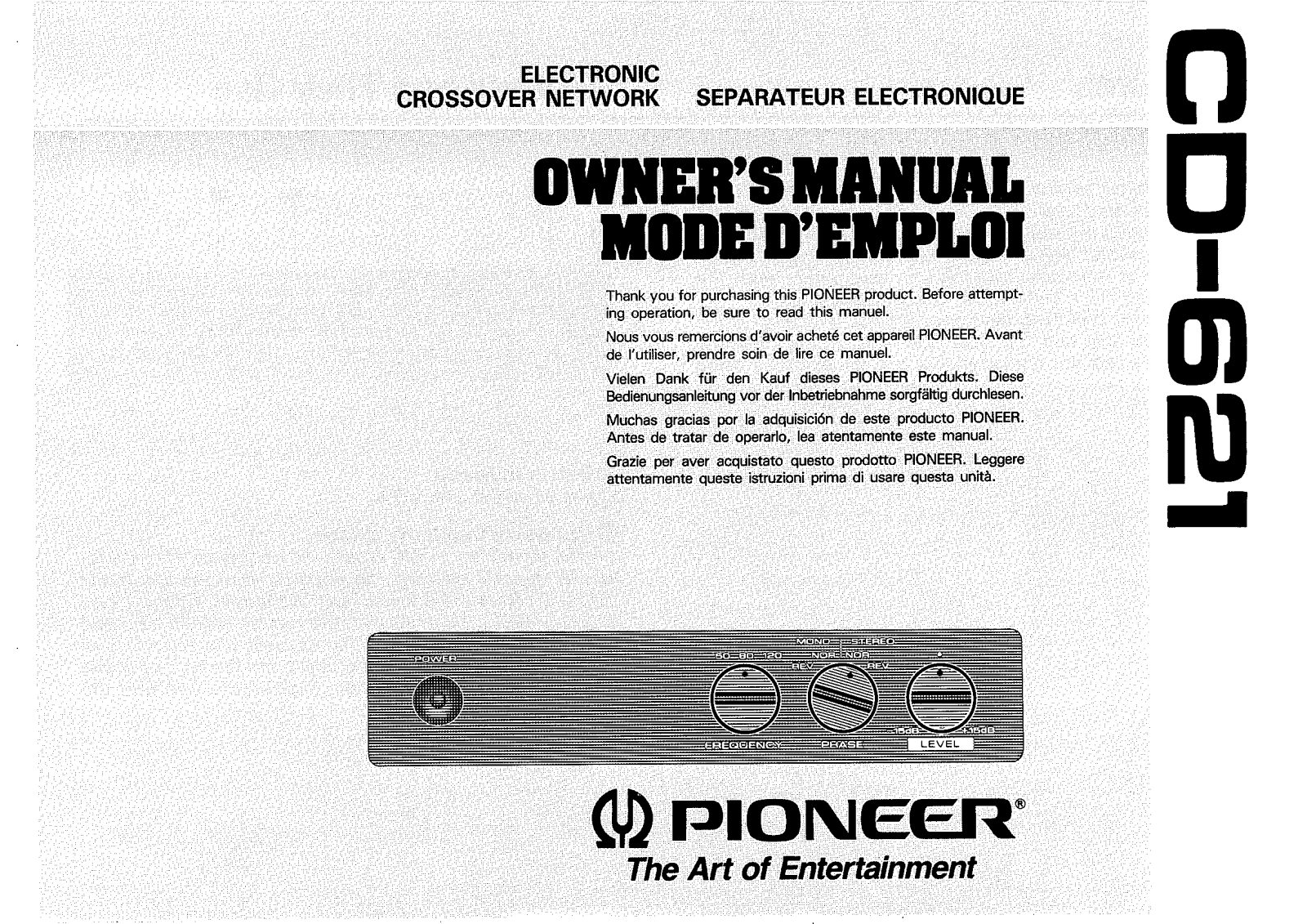 Pioneer CD-621 Owners manual