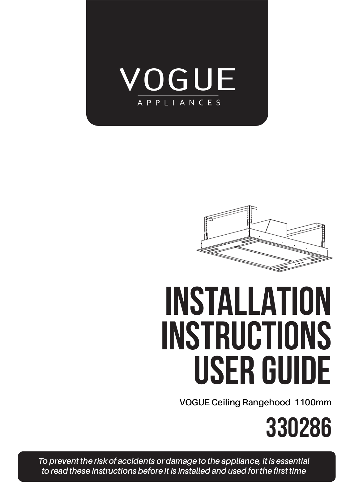 Vogue 330286 Installation Instructions And User Manual