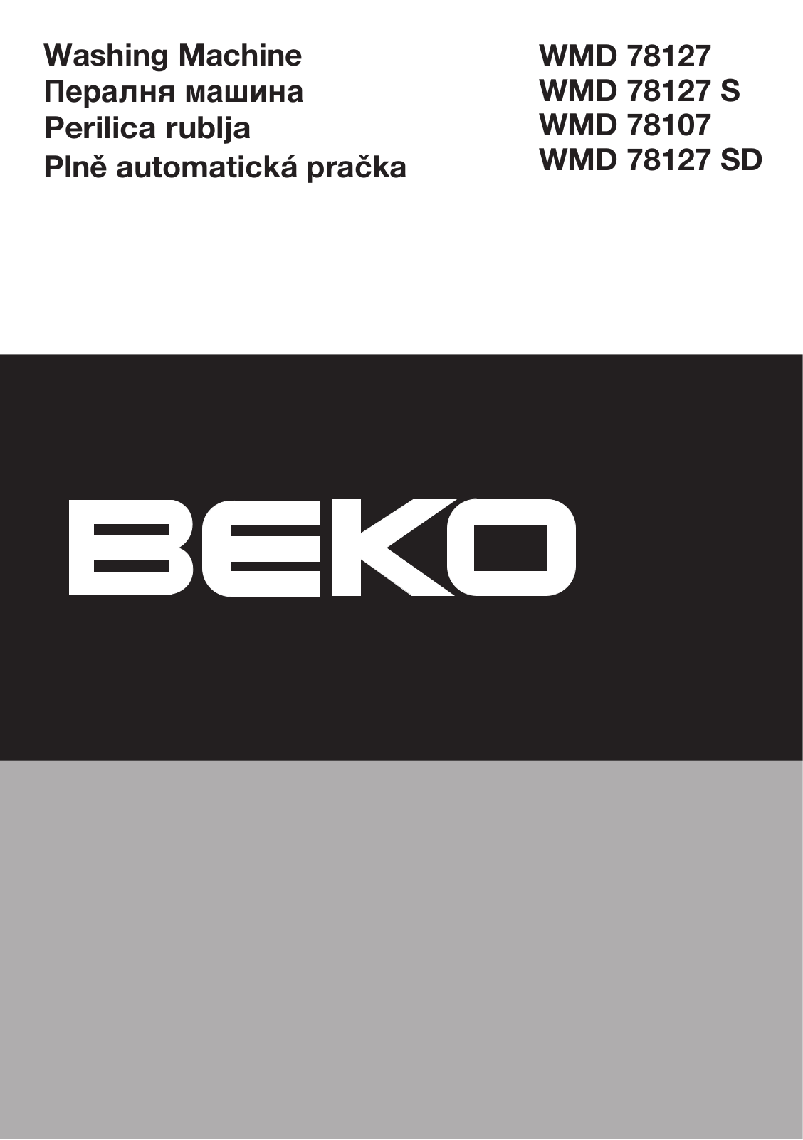 Beko WMD 78127, WMD 78127 S, WMD 78107, WMD 78127 SD User manual