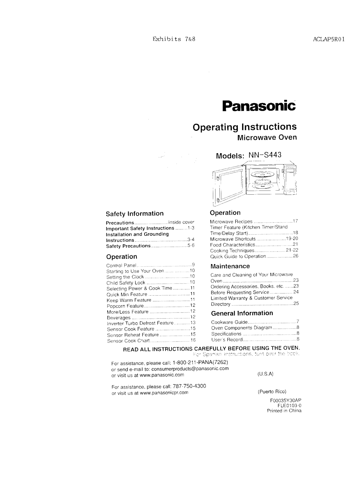 Panasonic AP5R01 Users Manual