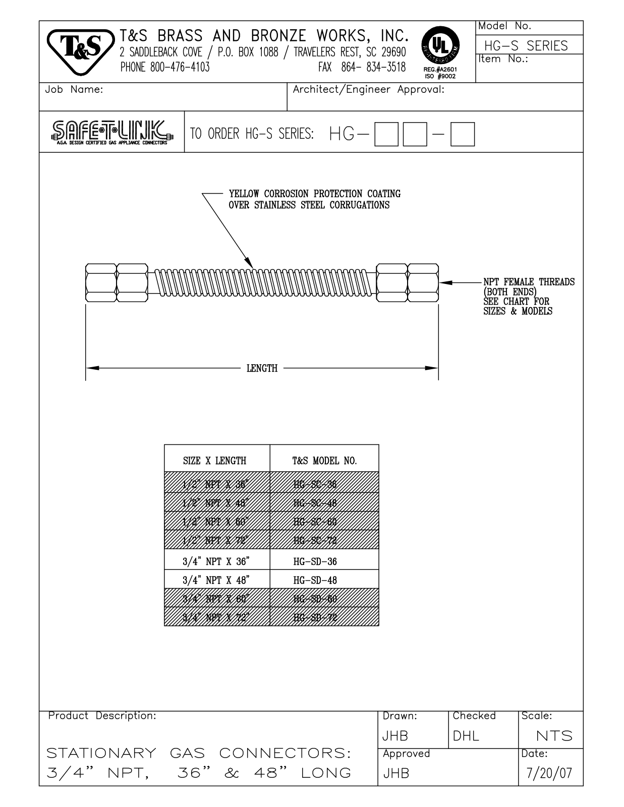 T&S Brass HG-SC-36 User Manual