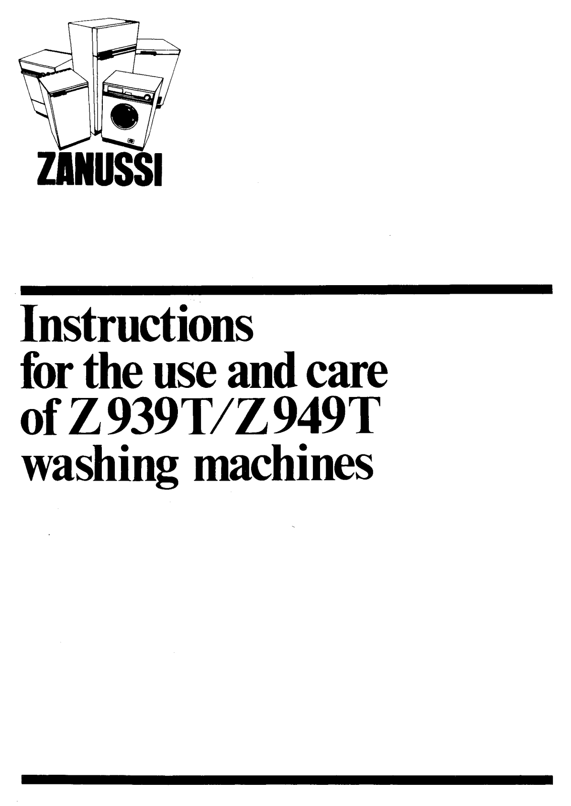 Zanussi Z939T, Z949T User Manual