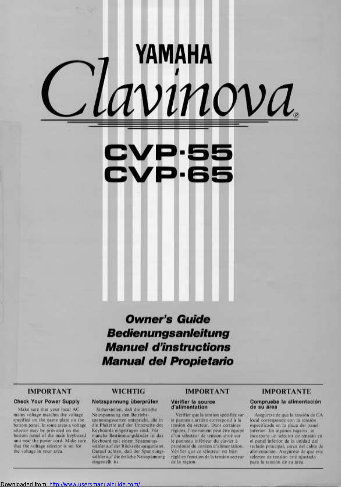 Yamaha Audio CVP-65, CVP-55 User Manual