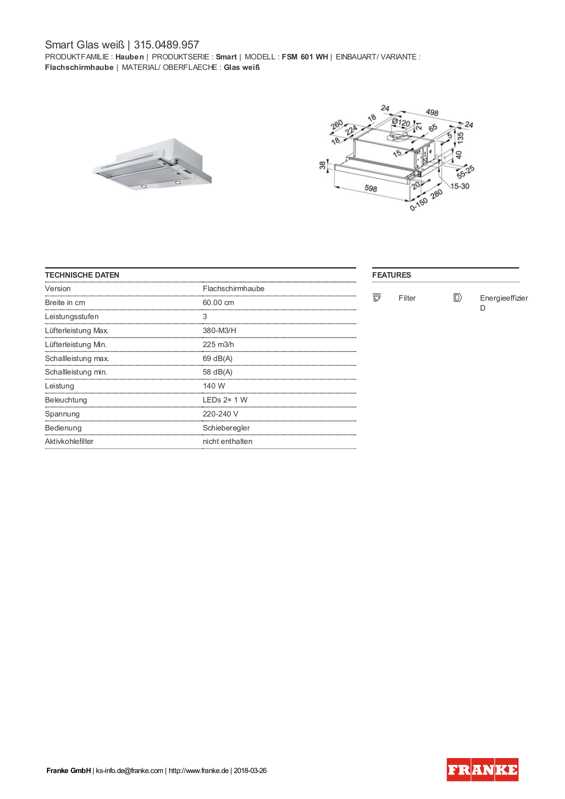 Franke 315.0489.957 Service Manual