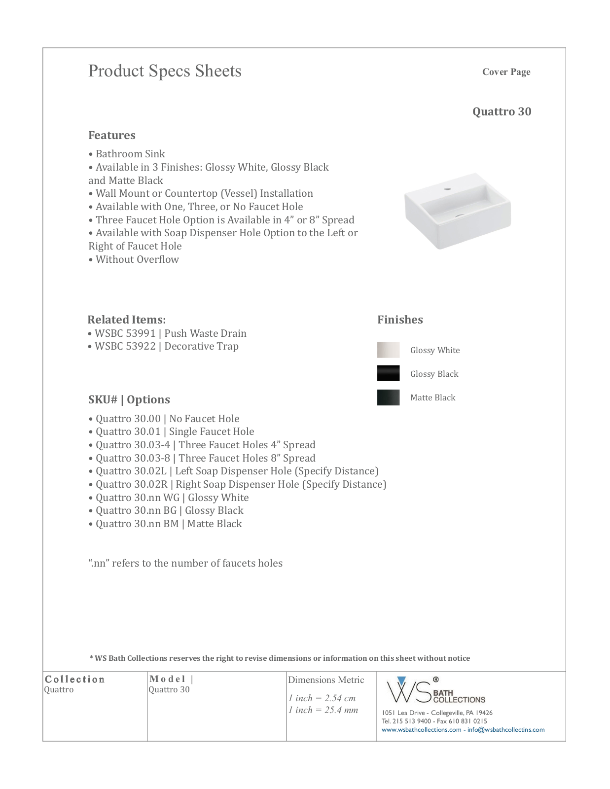 WS Bath Collections WSO3466 Specifications - ManualMachine.com