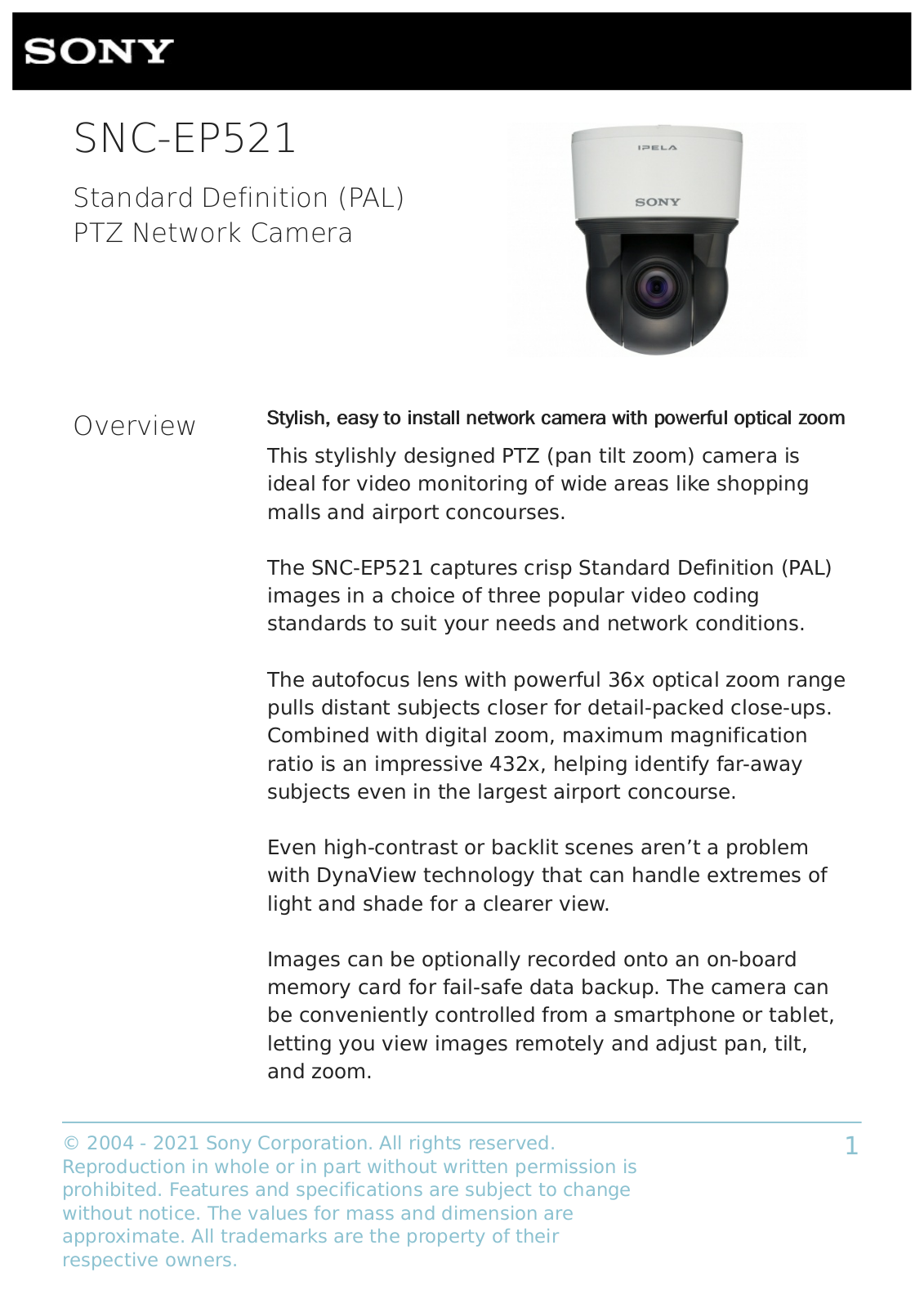 Sony SNC-EP521 User Manual