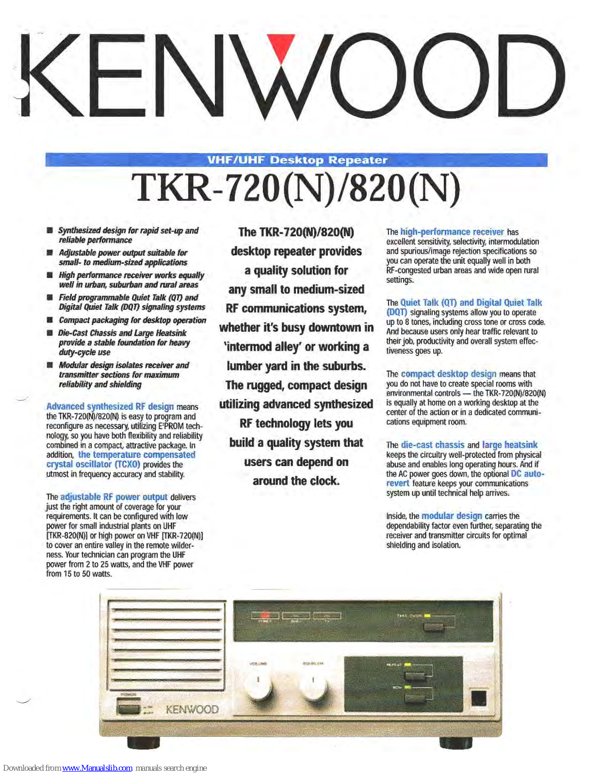 Kenwood TKR-720(N), TKR-820(N) Service Manual