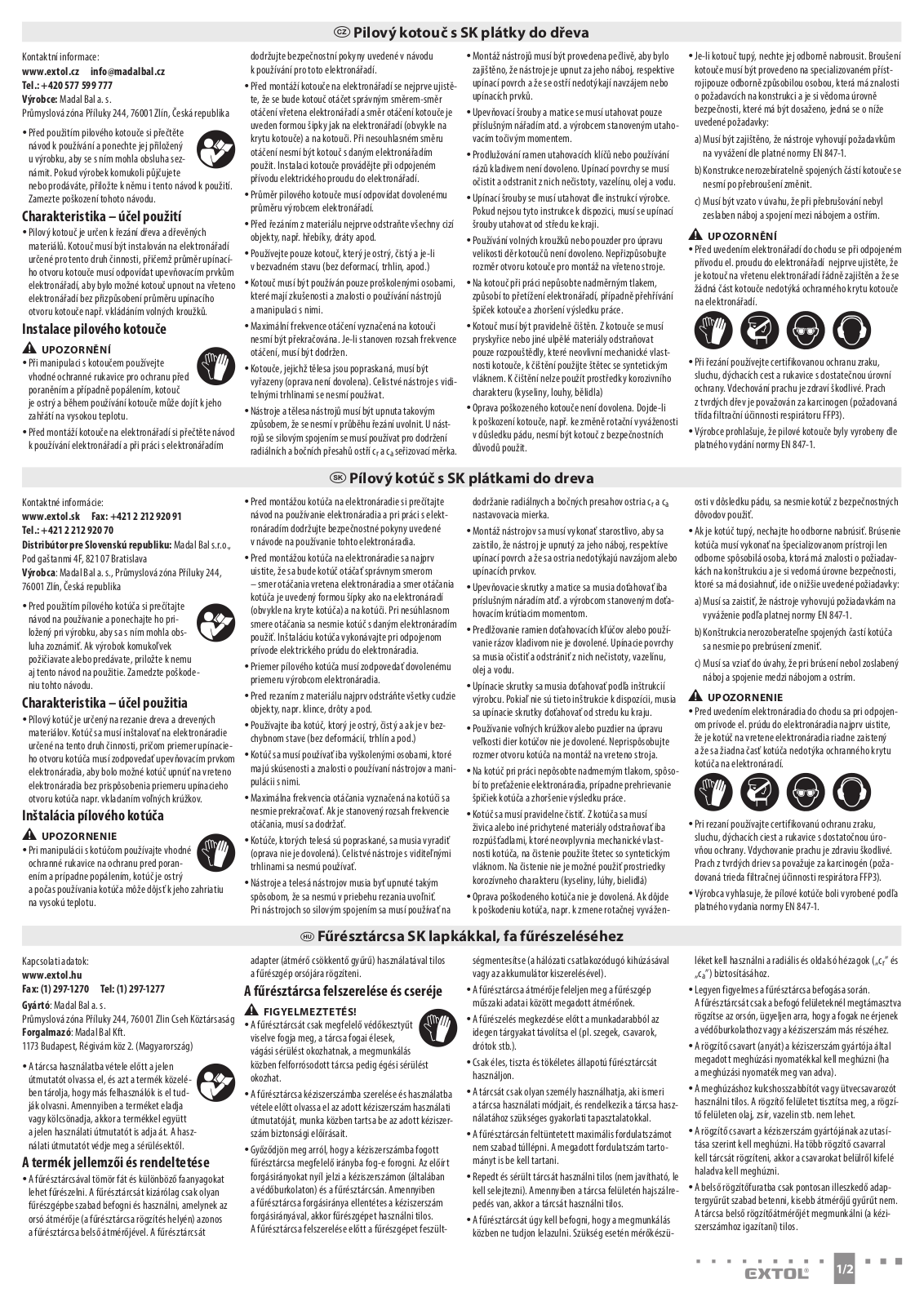 Extol Craft 19128, 19125, 19113, 19119 User guide - ManualMachine.com
