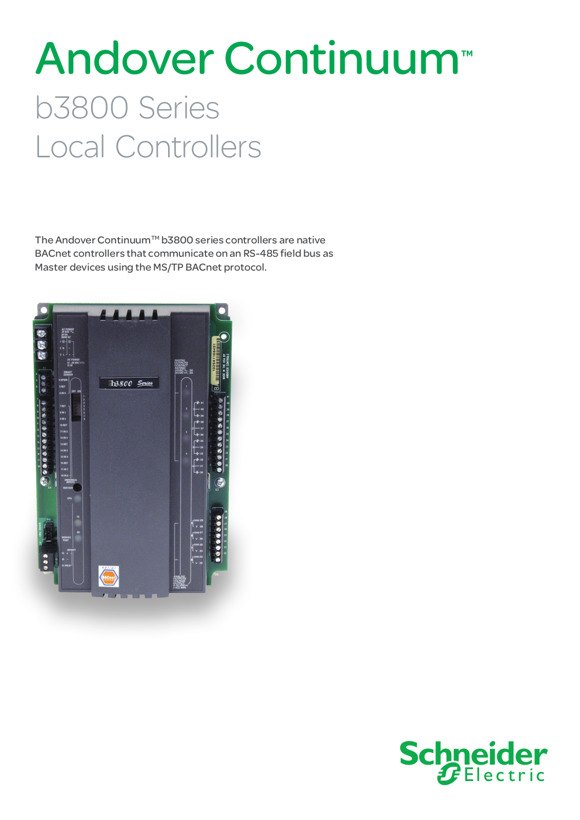 Schneider Electric b3800 Series Data Sheet