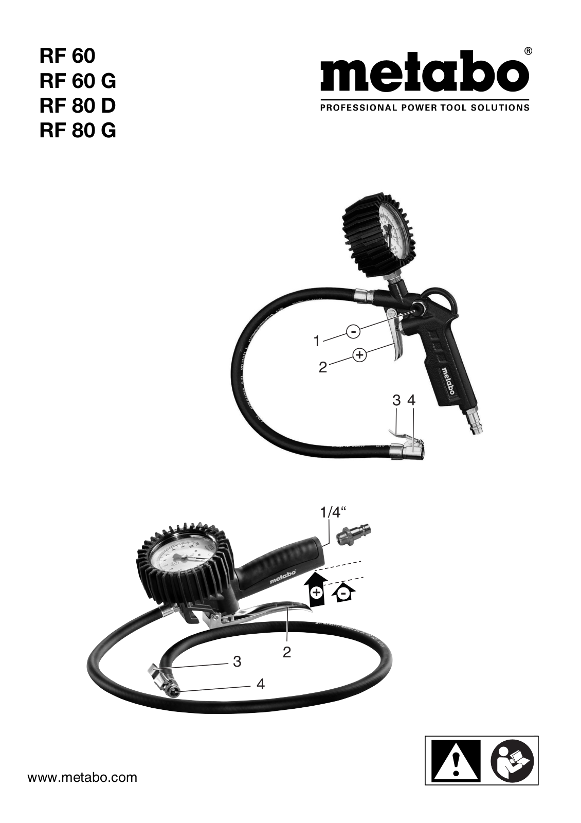 Metabo RF 60, RF 60 G, RF 80 D, RF 80 G User Manual